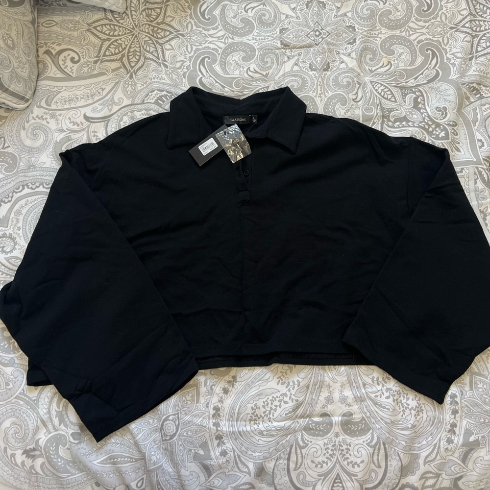 Glassons Black Cropped Long Sleeve